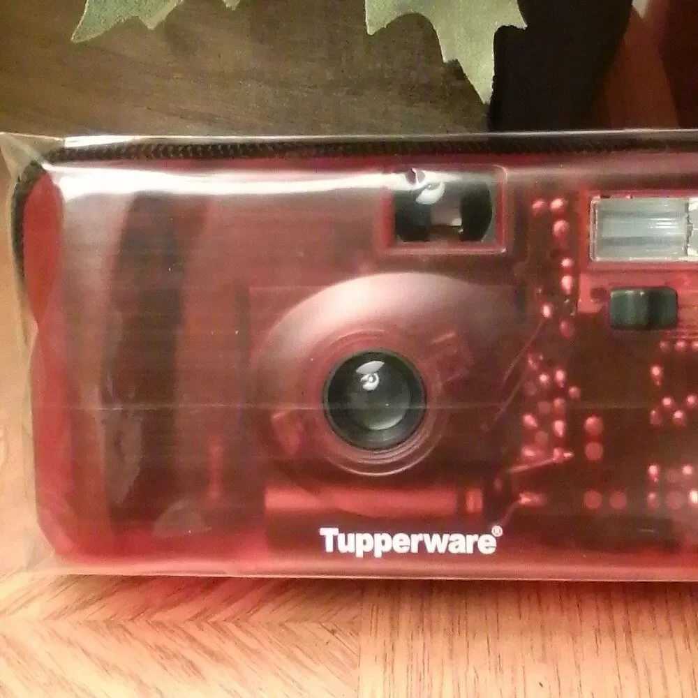 Vintage Tupperware 35mm Film Camera Sheer Red Acrylic Point Shoot Lomo Very Rare